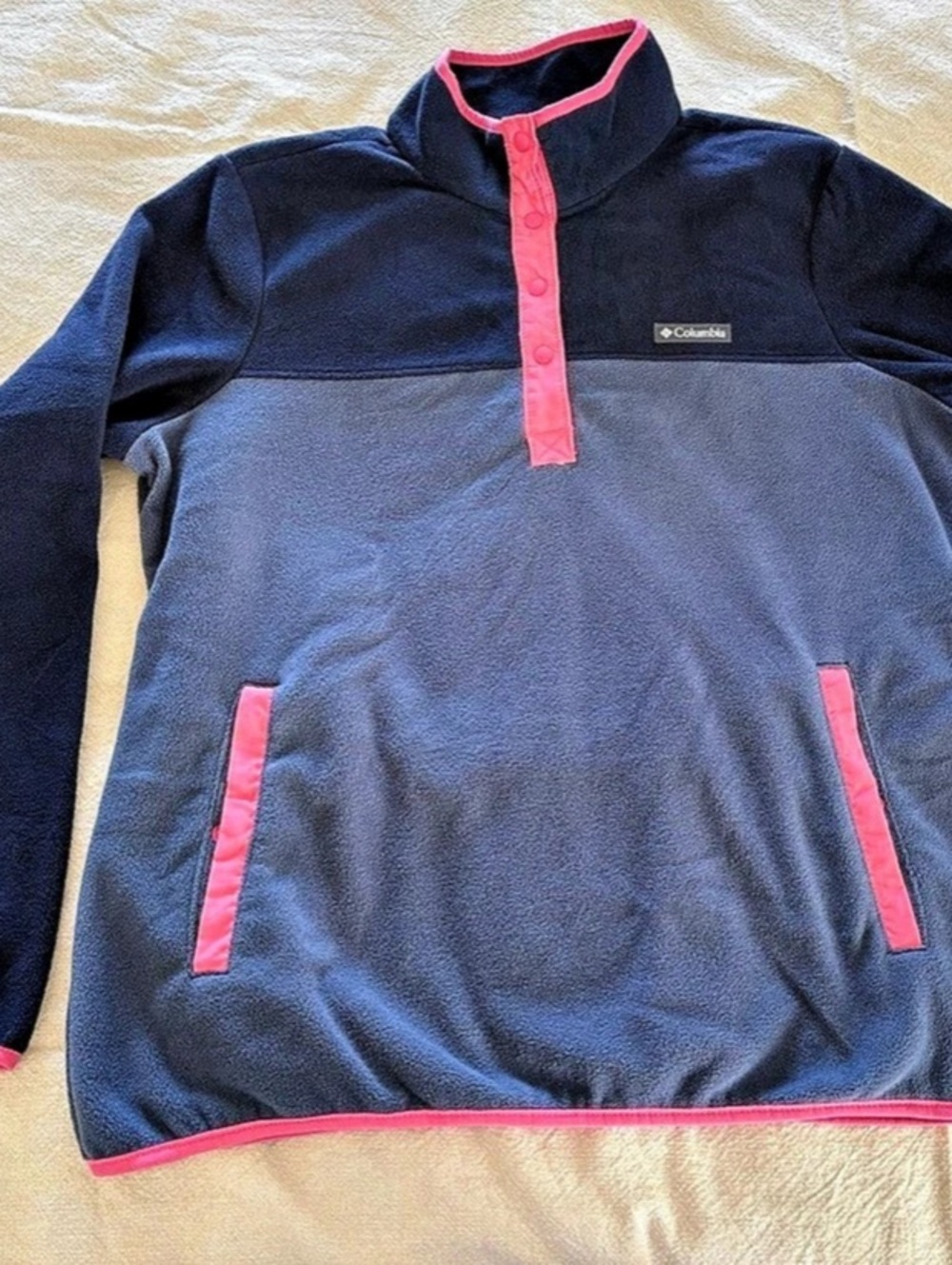 Columbia Benton Springs Snap Pullover Women's Blue & Pink Fleece XL
